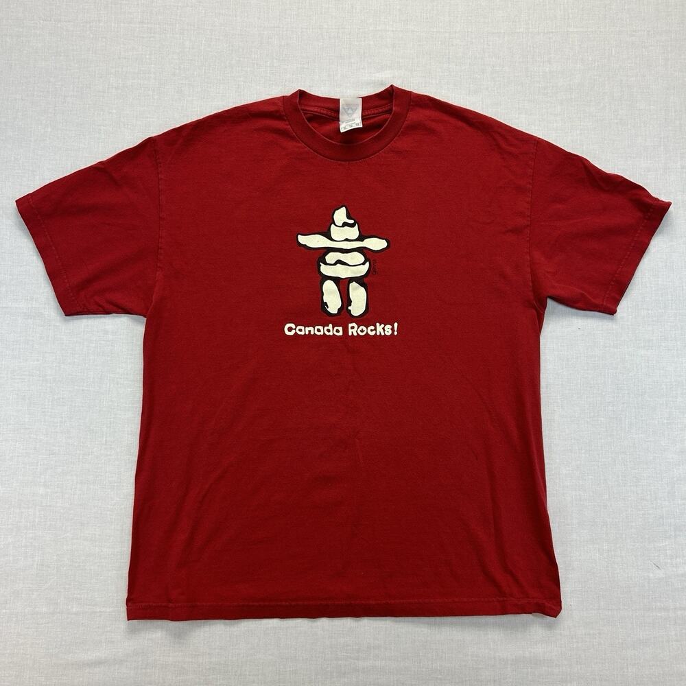 Whole Foods Market Milwaukee Canada Rocks T-Shirt Men's XL Red Graphic Tee Work